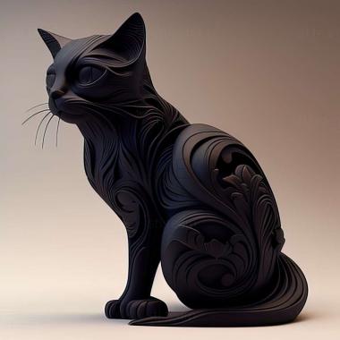 3D модель Чорна кішка (STL)